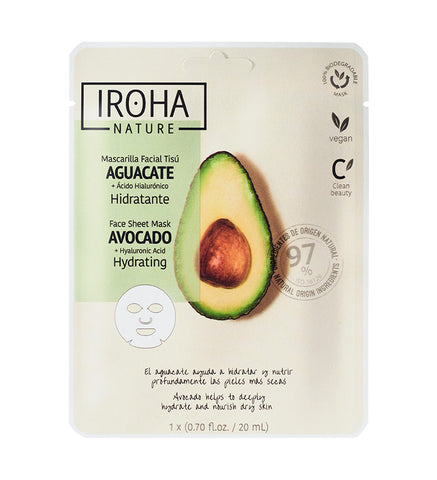 Natural Extracts. Avocado + Hyaluronsäure Feuchtigkeitsmaske - {IROHA NATURE